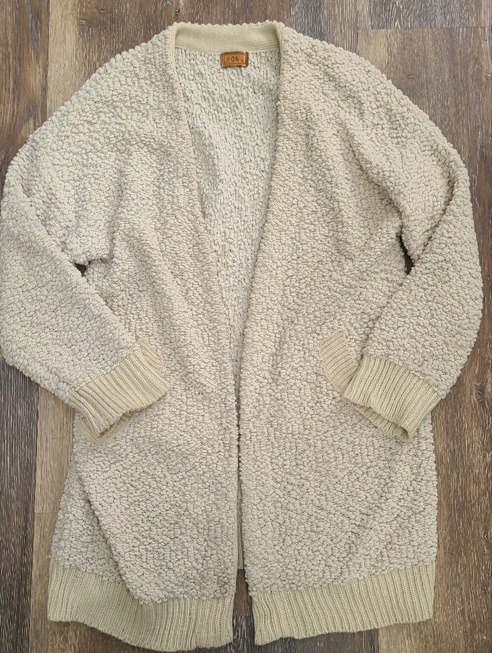 POL Long Length Chunky Open Sweater Women's Large